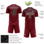 Maglia da calcio personalizzata Crimson Black-Crema con stampa a sublimazione